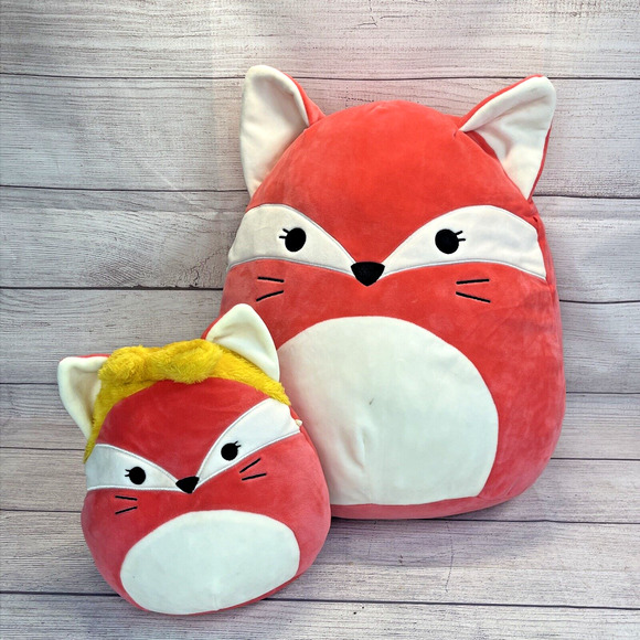 Original Licensed Squishmallows FIFI the FOX w/ Headband 8" & 16" Plush Set of 2 - Picture 1 of 10